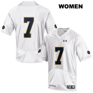 Notre Dame Fighting Irish Women's Derrik Allen #7 White Under Armour No Name Authentic Stitched College NCAA Football Jersey REK0599IG